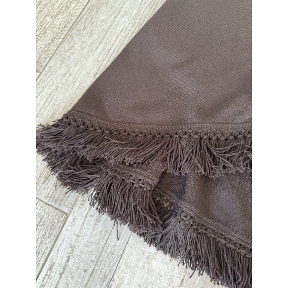 St. John Maxi Santana Knit Pull on Skirt Bottom Fringe Brown Size M Boho - Picture 5 of 12